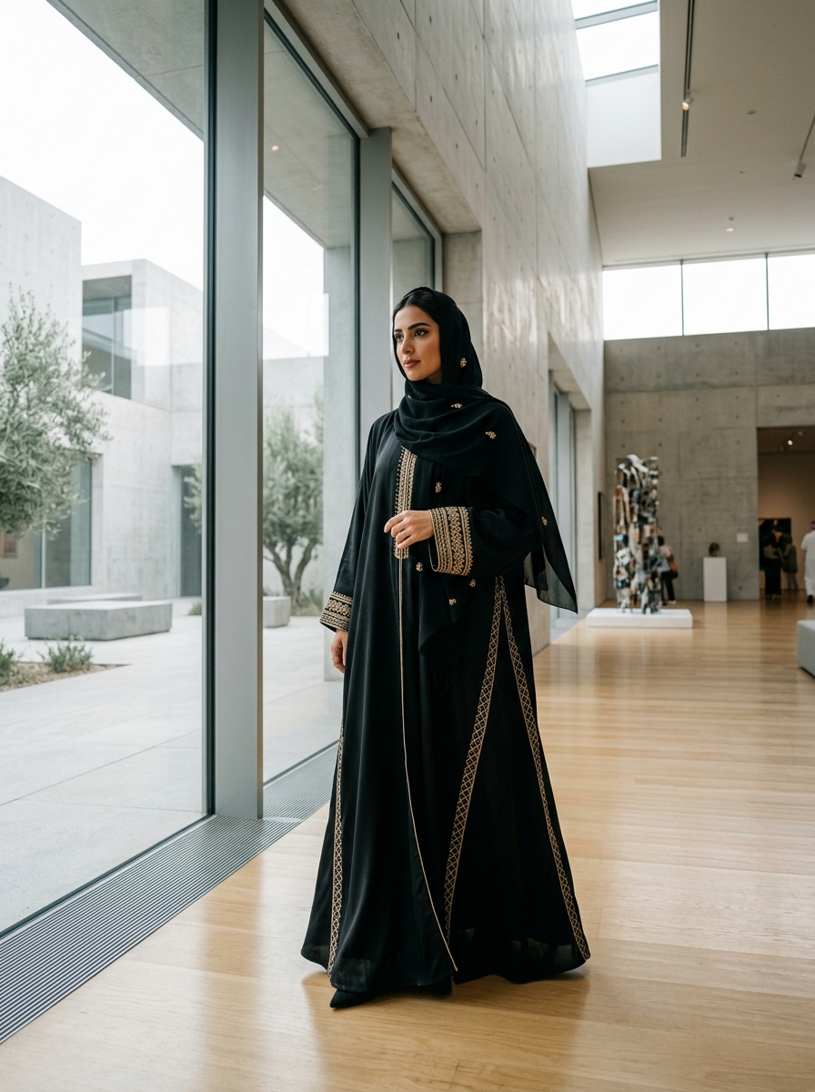 Abaya styling reference for the Chaand Collection storefront